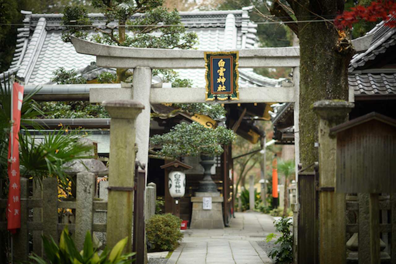 朝日を浴びた薬師石からパワーをいただく 白雲神社 M エム Kyoto By Leaf