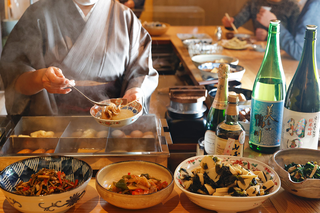 祇園で気軽に和食が楽しめる おこしやす おでんとおばんざい ちょっと釜飯 が誕生 M エム Kyoto By Leaf
