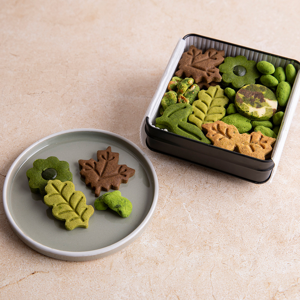 TREEE'S KYOTO Botanical Cookie Can - Leaf Limited Special - "Tea Leaf Set"