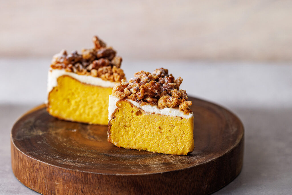 Chestnut Pumpkin and Gorgonzola Cheesecake