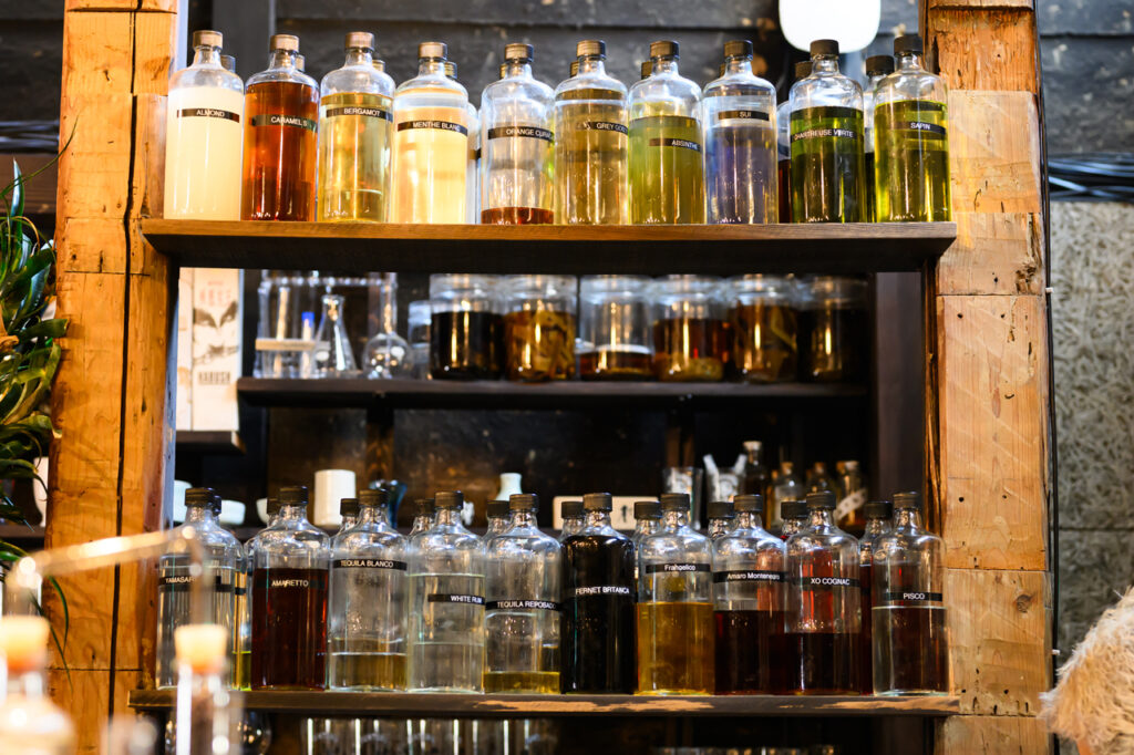 Cocktail stand Furekku Distilled water in the store